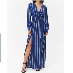 Forever21 maxi dress navy and white stripes